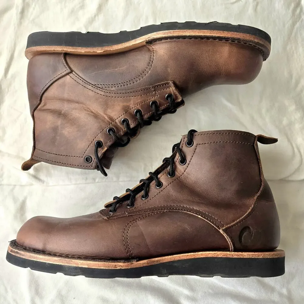 Origin Coronado Men's Leather Ankle Boots Whiskey Brown Size 12 D Maine USA